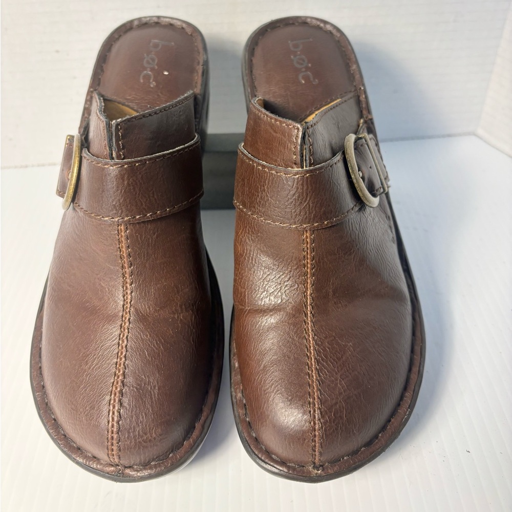 boc‎ brown leather clogs